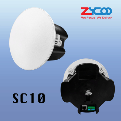 SC10 SIP সক্ষম IP PA স্পিকার সিস্টেম ইনডোর সিলিং স্পিকার সহ PoE সমর্থিত 10W